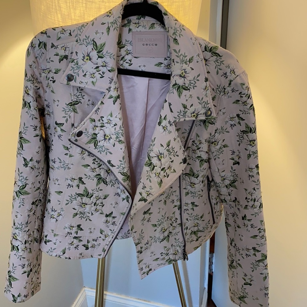 Blank NYC floral moto jacket